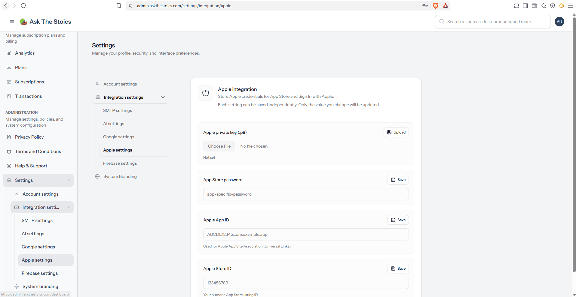 Transaction history and revenue tracking