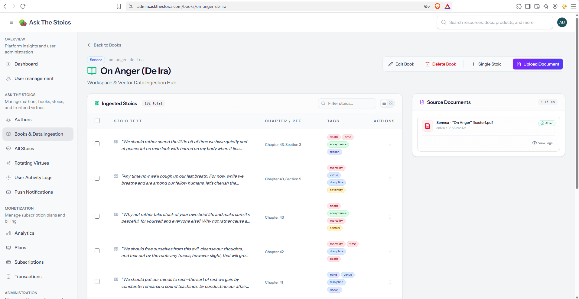 User activity and system logs