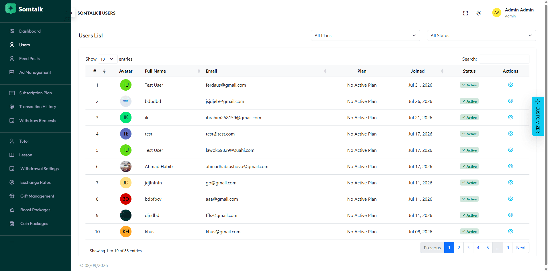 User management and moderation