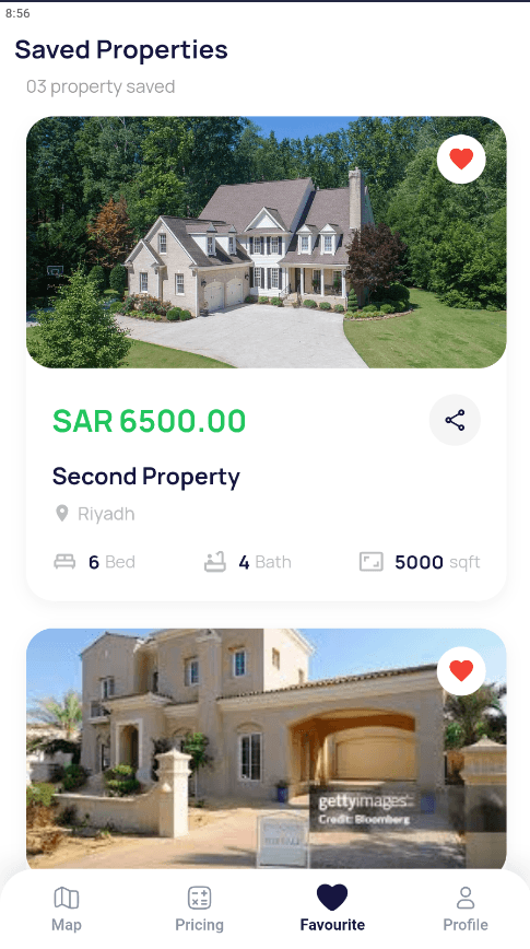 Saved Properties List